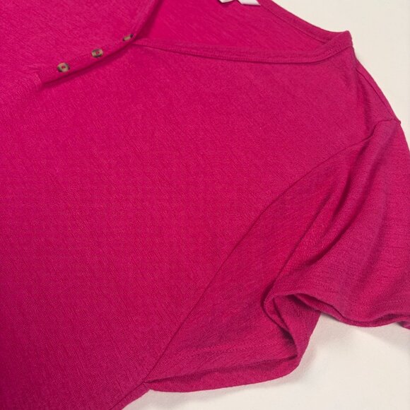 Old Navy Fushia Knit Top with Flutter Sleeves size L - Picture 3 of 5